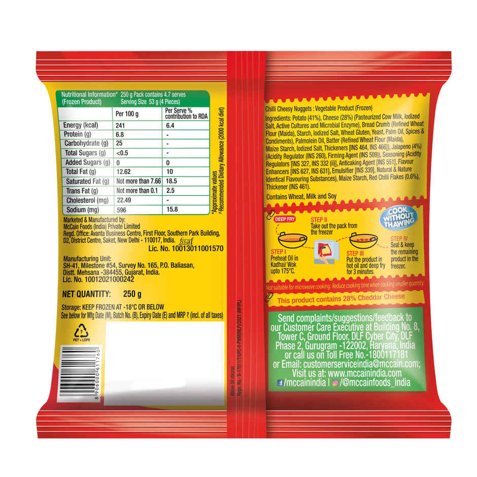 McCain Chilli Cheesy Nuggets | Frozen Ready To Cook
