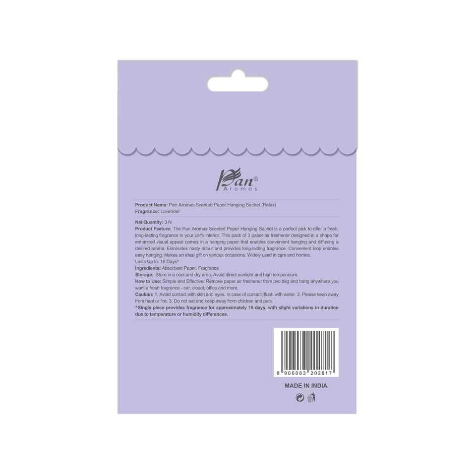 Pan Aromas Lavender Scented Air Freshener | Paper Hanging Sachet