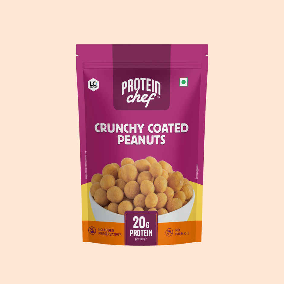 Protein Chef Crunchy Coated Peanuts | No Palm Oil Masala Roasted 20g Protein Healthy Snacks