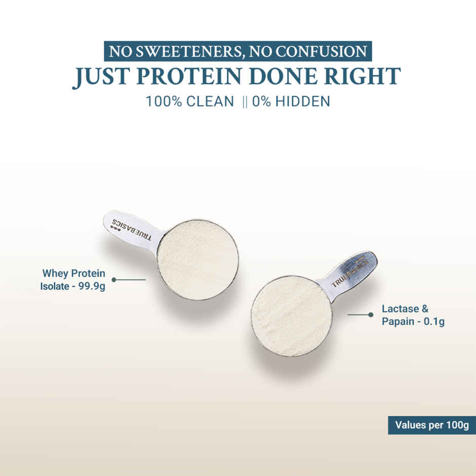 TrueBasics Clean Whey Pure Protein Isolate Powder (Vanilla)