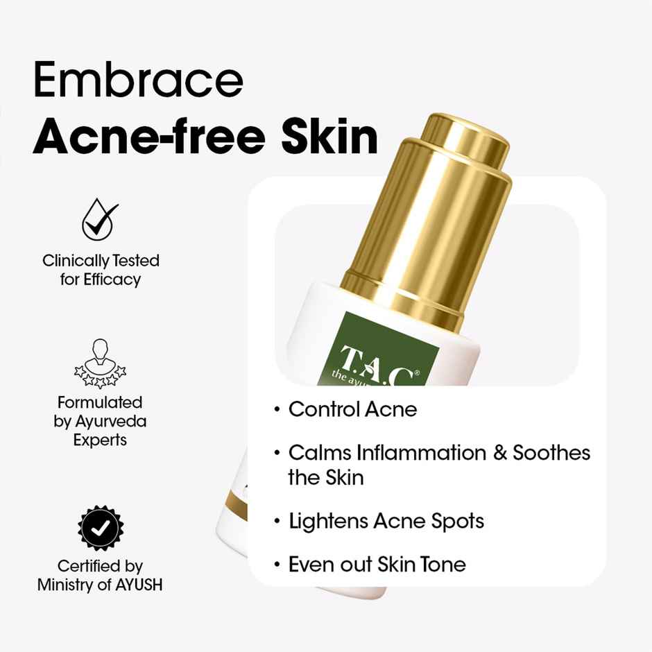 TAC Acne & Spot Correction Face Serum Treats with Neem Acne & Fades Spots | For Oily Skin
