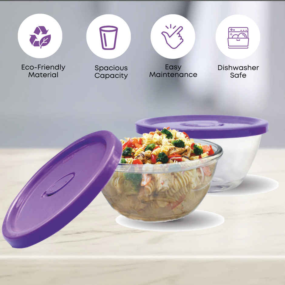 Yera 2 Pc Bowl Set With Lids 435 ml Each