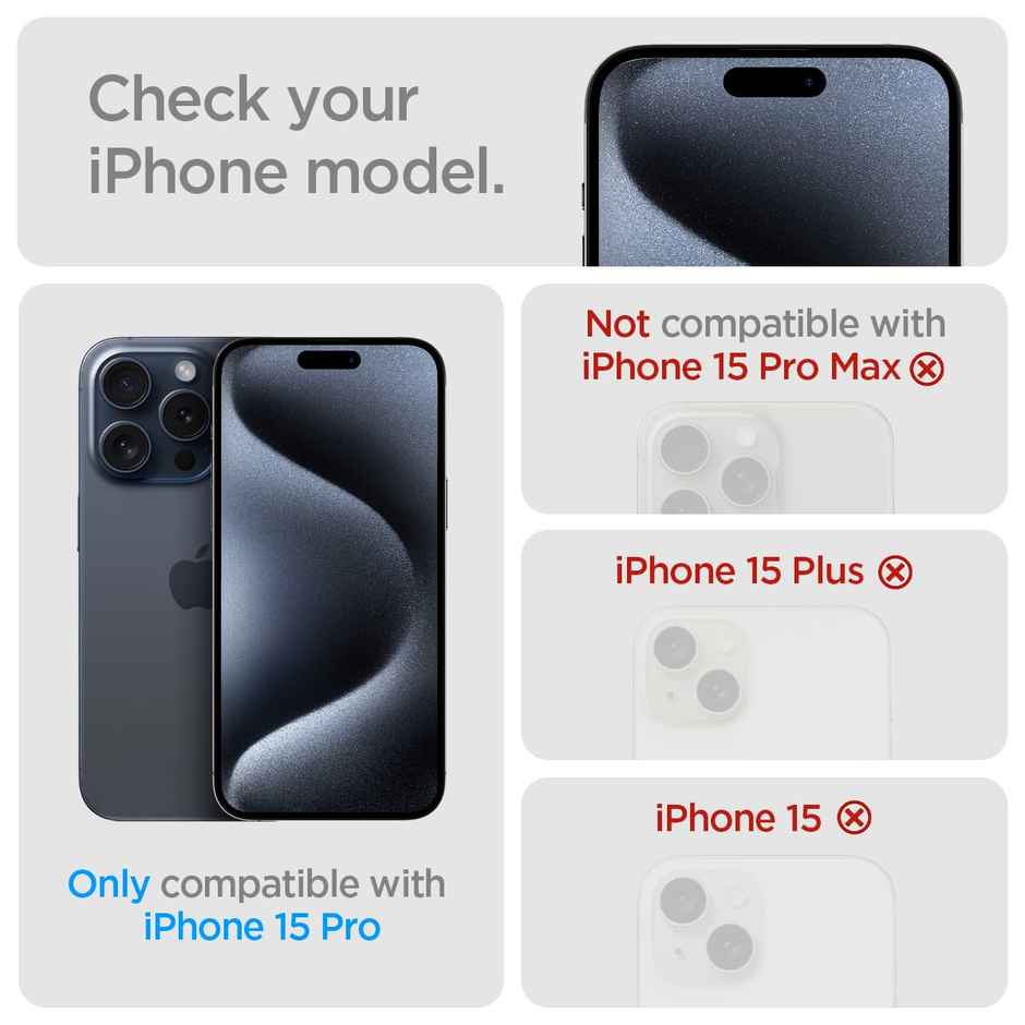 Spigen Alignmaster Full Coverage Tempered Glass Screen Protector Guard - Iphone 15 Pro - 2 Pack