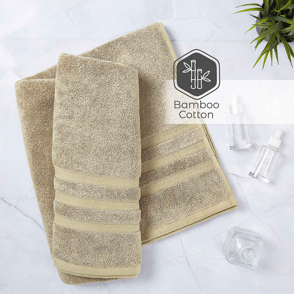 Boutique Living Zen Living Cotton Bamboo 550 GSM Beige Bath Towel - Pack of 1