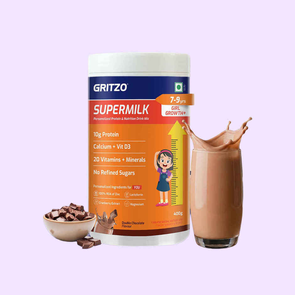 Gritzo Supermilk Growth+ (Formerly Height+) (7-9 Years Girls) | Double Chocolate