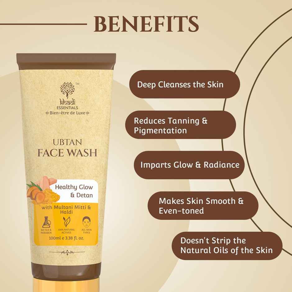 Khadi Essentials Ubtan Face Wash Brightens & Detans Skin | Reduces Breakouts