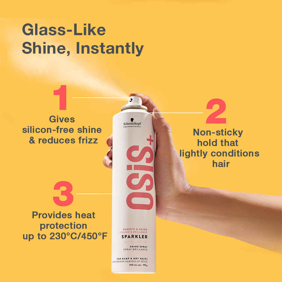 Schwarzkopf Professional OSiS+ Sparkler Hair Styling Shine Spray I Frizz Free Shine I Vegan