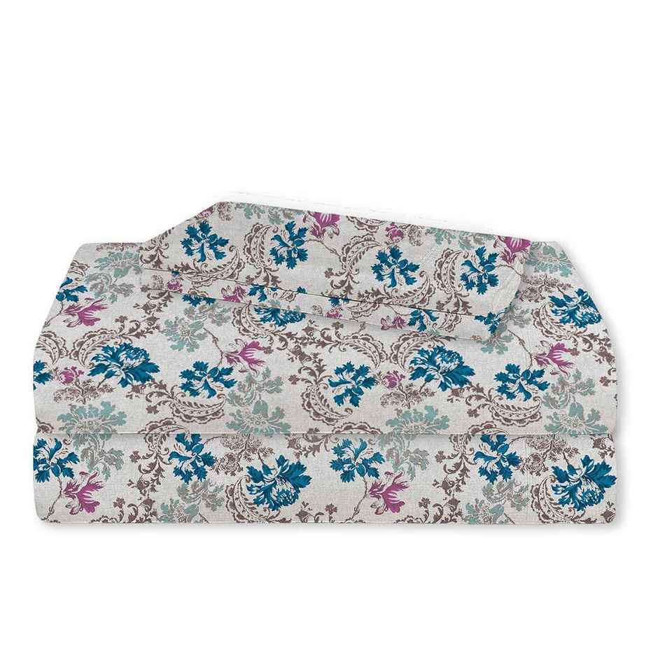 Home Elegance Wanderlust Microfiber Queen Size Bedsheet | Printed | Multicolour | 88 in x 100 in
