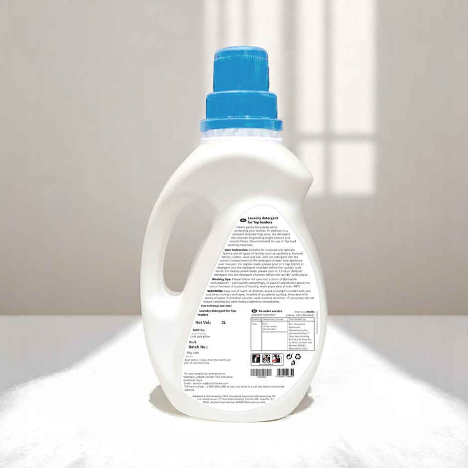 Bosch Lavender Fragrance Top Load Liquid Detergent Bottle