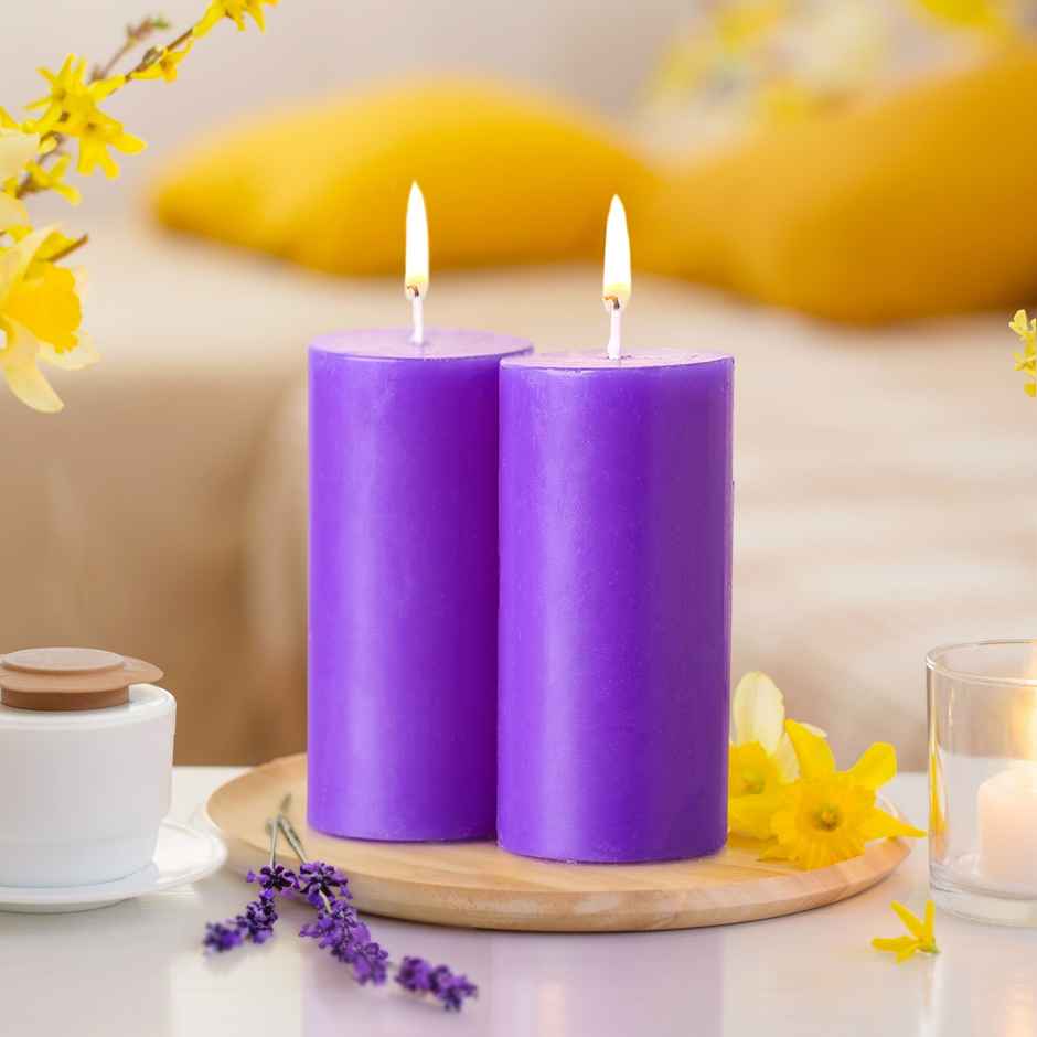 IRIS Lavender Scented Pillar Candle
