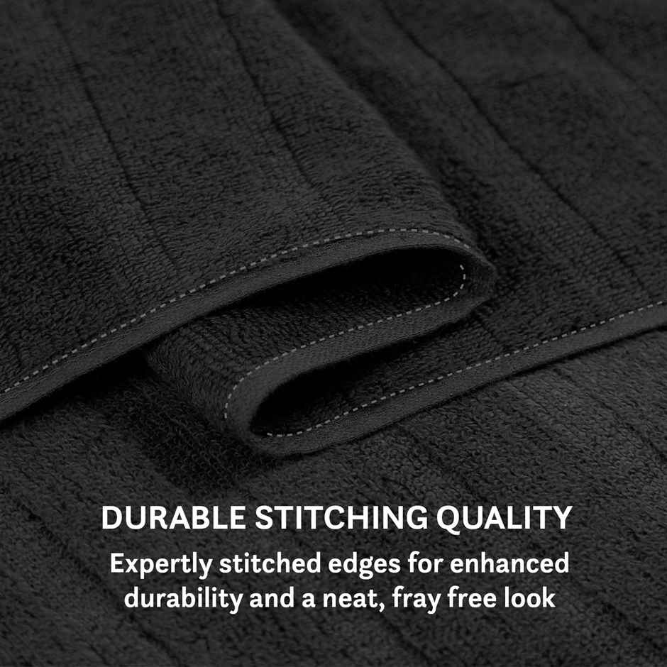 Mytrident Quick Dry Cotton Hand Towel Set | 16 x 28 in | Black
