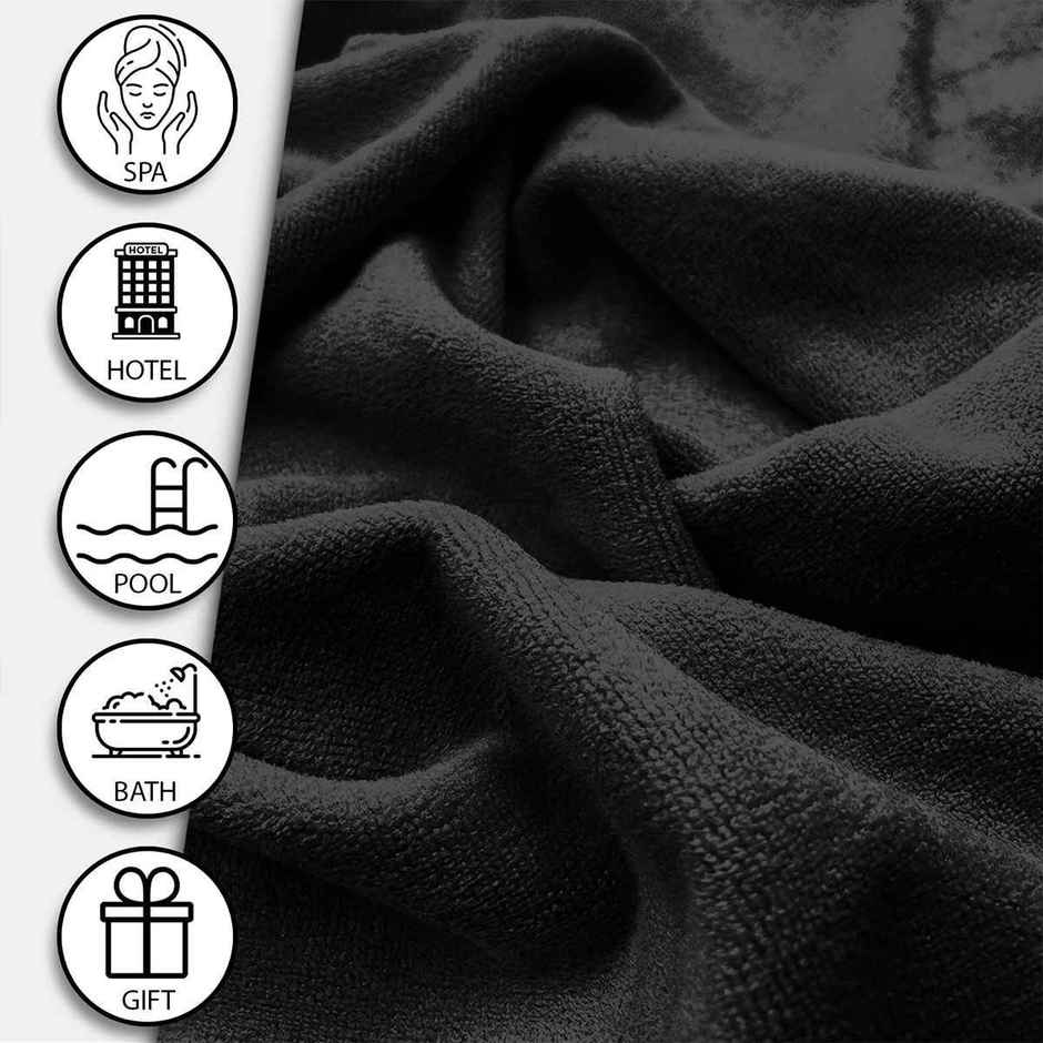Sassoon Microfiber Hand Towel | Black | 40 x 60 cm