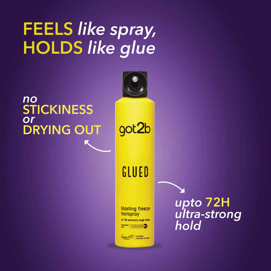 Glued Blasting Freeze Hairspray With Ultra Strong Hold & Lasts upto 72 Hrs