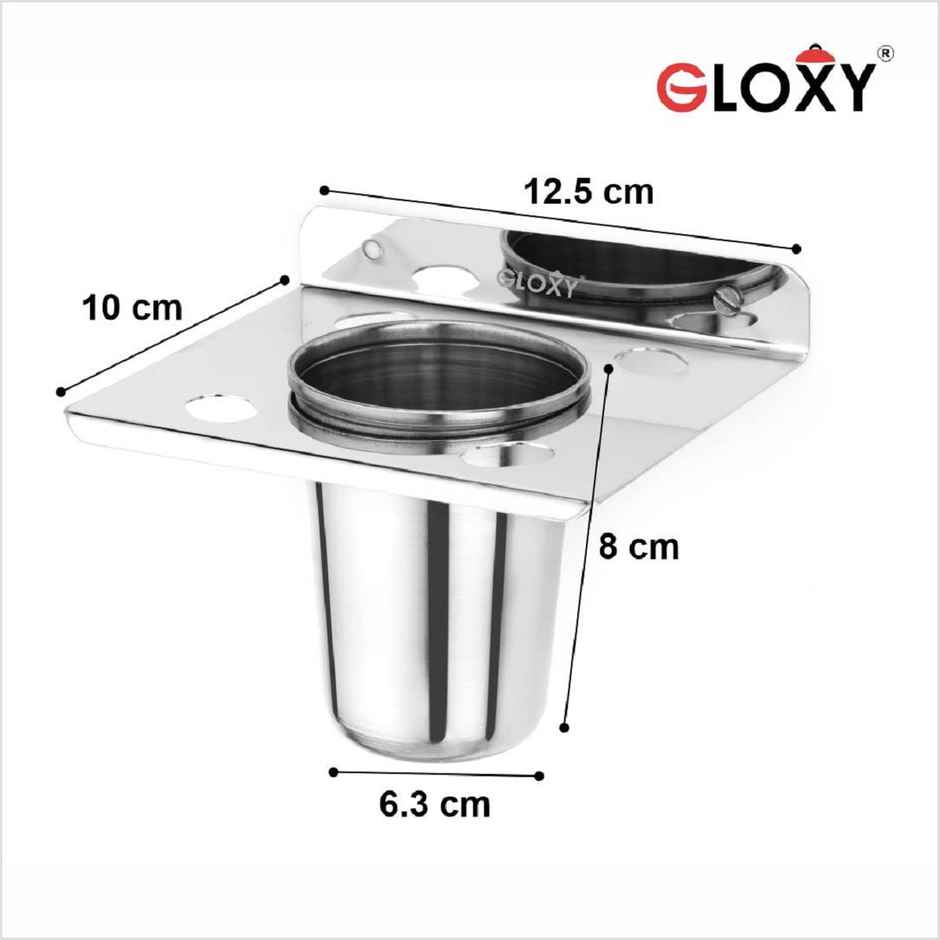 GLOXY Wall Mount Stainless Steel Toothbrush/Tumbler Holder, Usable for Bathroom and Wash Basin Area