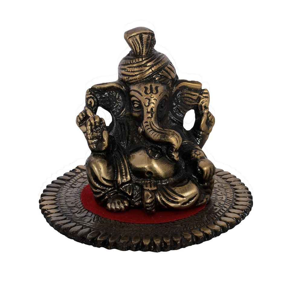 Metal Pagdi Lord Ganesh Idol | For Puja | Chandar