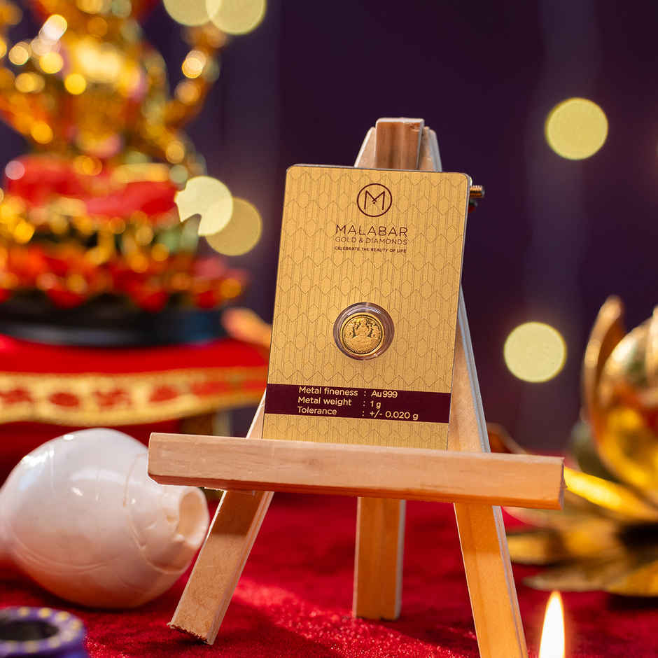 Malabar Gold & Diamonds 24K 999 Pure Gold Coin - Laxmi