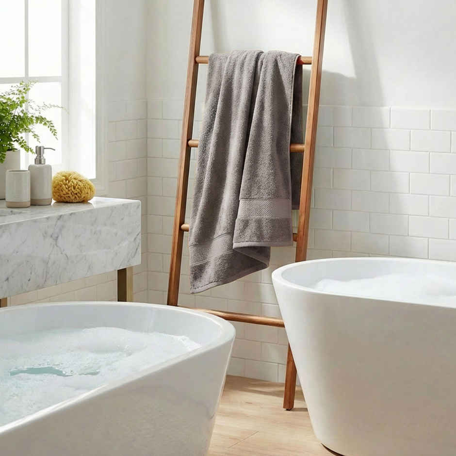 Mytrident Urban Comfort Cotton Bath Towel | Charcoal