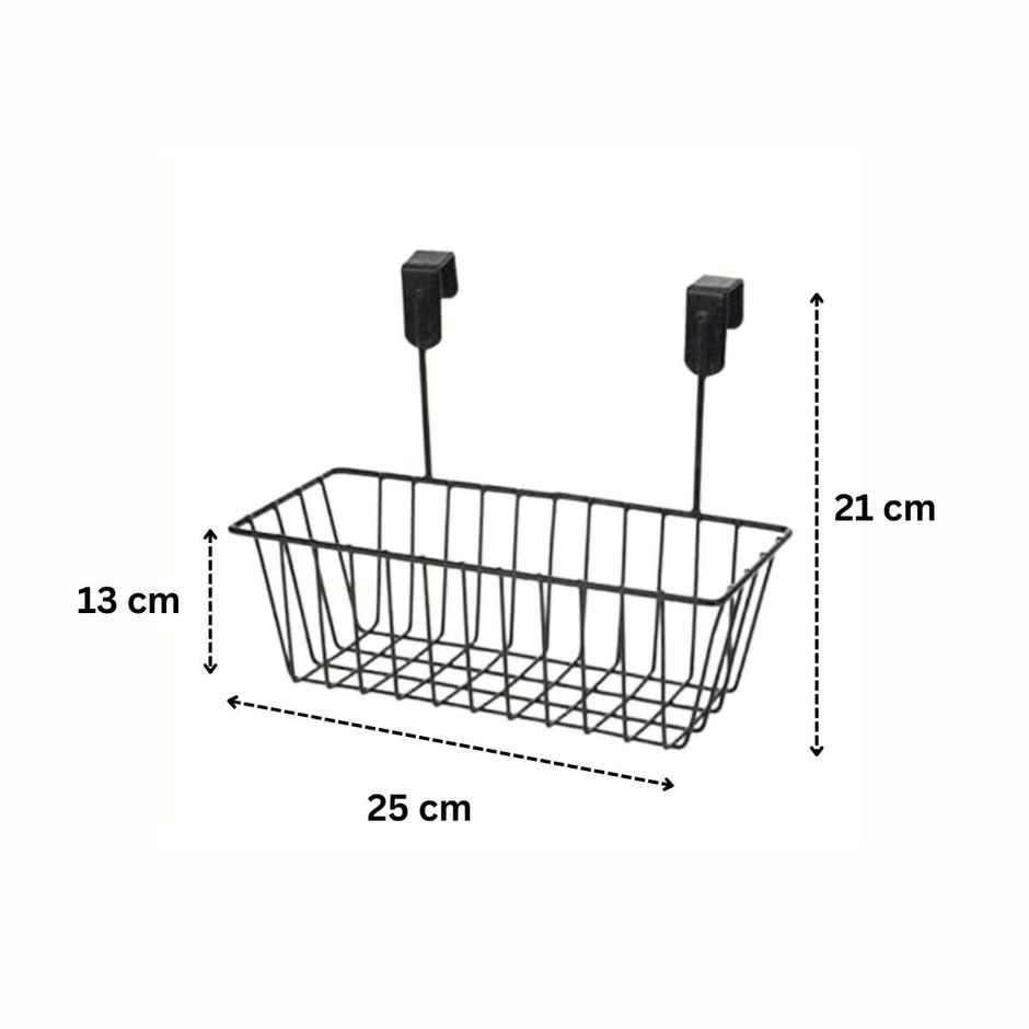 Go Hooked Metal Multipurpose Over Door Basket Hanging Storage