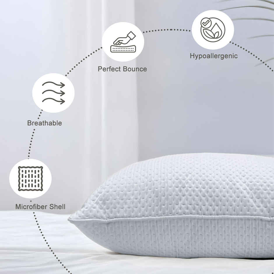 Sassoon Laika Microfiber Quilted Pillow (Blue)