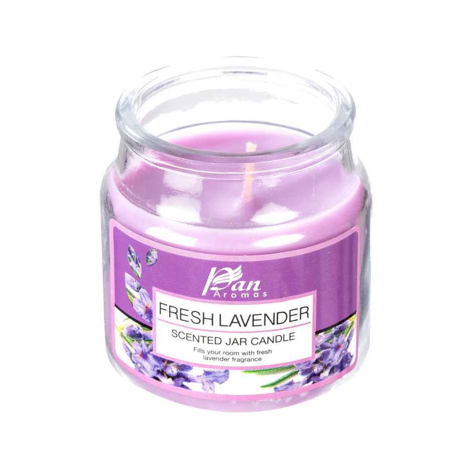 Scented Jar Candle With Lid | Fresh Lavender | Pan Aromas