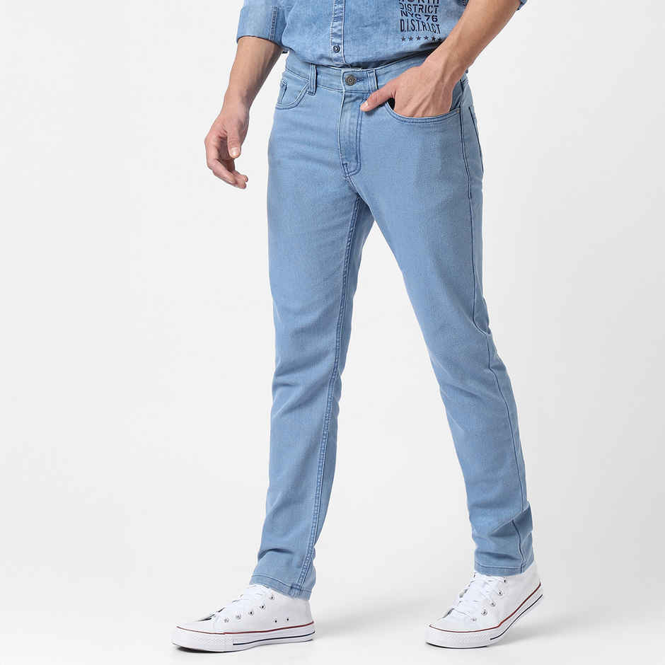Urbano Fashion Men's Denim Jeans Slim Fit Stretchable | Ice Blue | 34