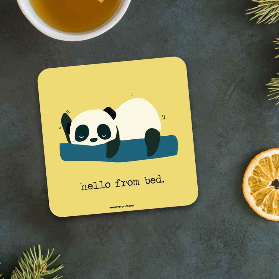 Mad Over Print Lazy Panda Coaster ( Pack Of 6 )