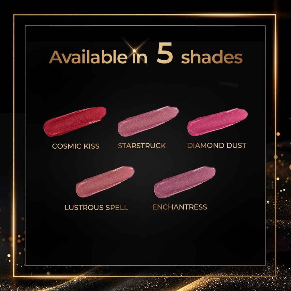 Myglamm Manish Malhotra Starlight Glitter| Non Drying, Creamy Pigmented Lipstick - Plum Shade