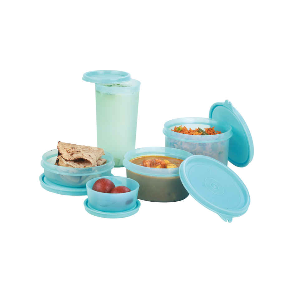 Joyo Fresherware 5 pcs set, Lunch pack (110 ml,250 ml, 450 ml, 600 ml, glass-460 ml)-Assorted