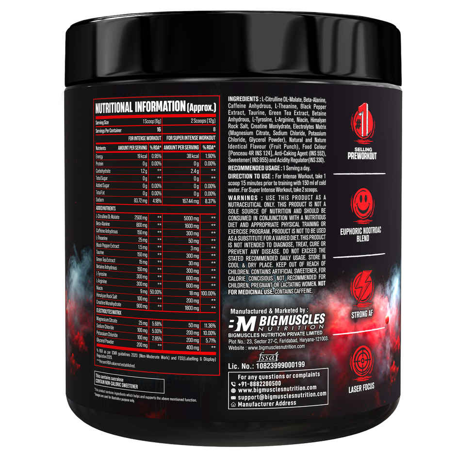 Bigmuscles Nutrition Premium Gold Whey 1Kg Belgian Chocolate (1kg) & Bigmuscles Nutrition Freak Pre-Workout Sex On The Beach (100g) Combo