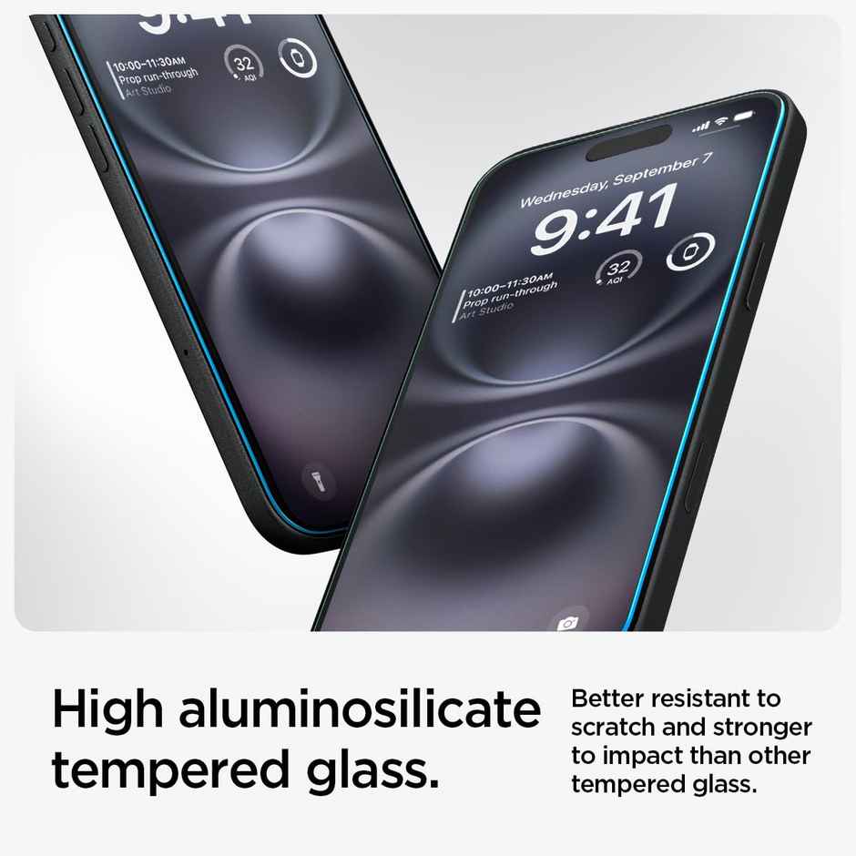 Spigen EZ Fit Tempered Glass Screen Protector Guard for iPhone 16 Plus/iPhone 15 Plus (2 Pack)