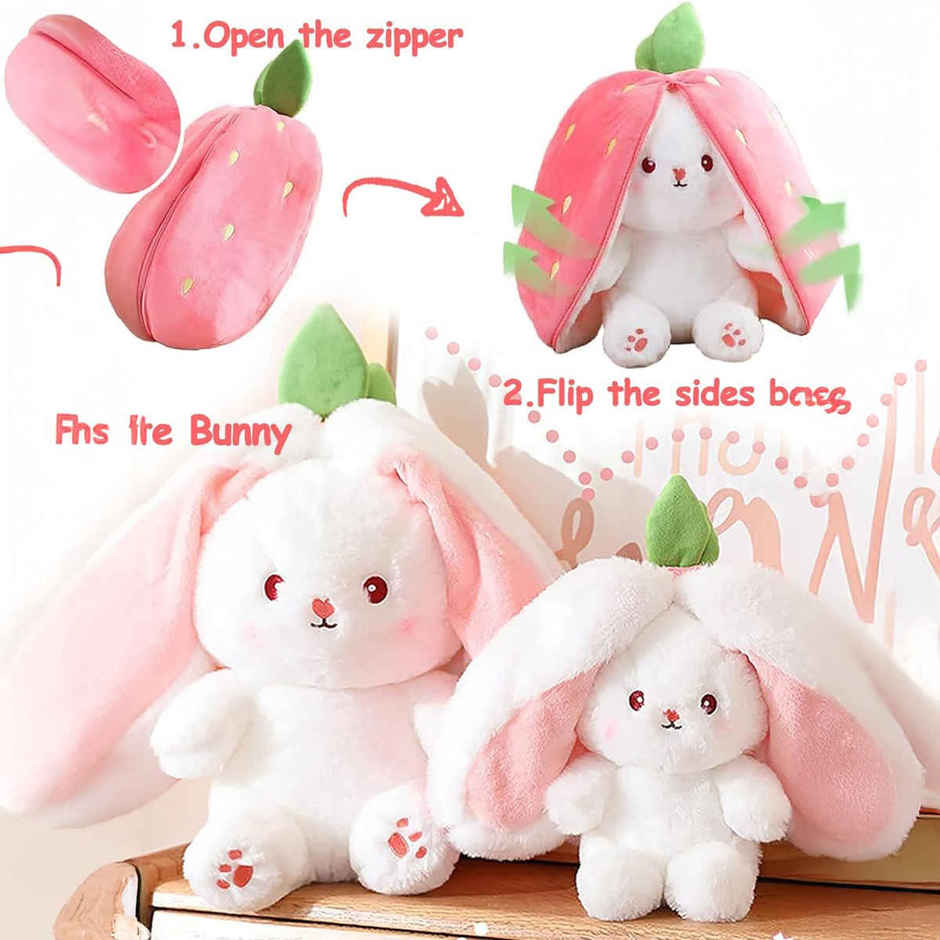 Babique Reversible Carrot Plush Cute Kids Soft Toy | For Home Decor, Car | Pink | 25 cm