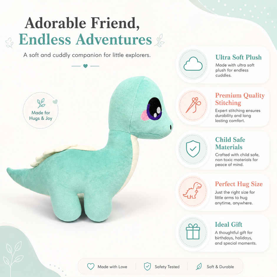 Zoowee Premium Dino Buddy Soft Toy | 40 cm