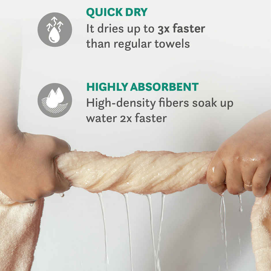 Mytrident Quick Dry Cotton Bath Towel | 28 x 56 in | Beige