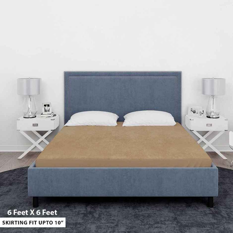 Sassoon Double Size Bed Mattress Protector | 6 x 6 Feet | Beige