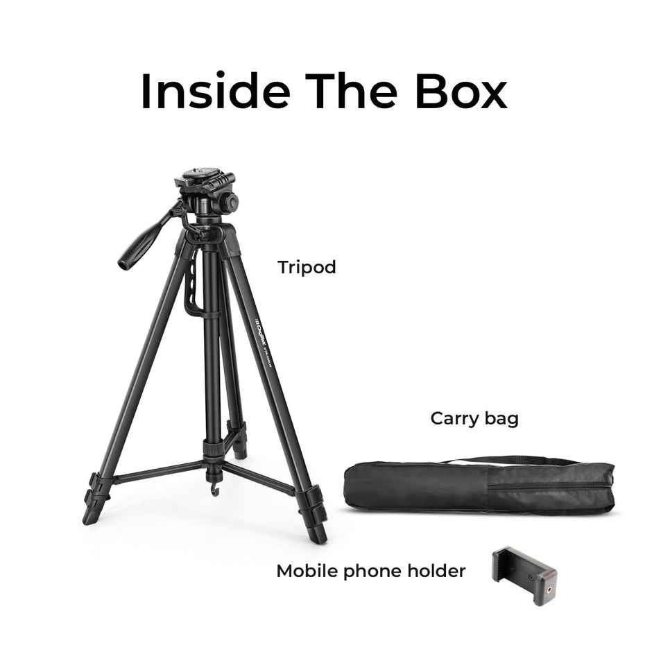 Digitek Dtr 550 Lw 67Inch Foldable Tripod Stand With Phone Holder 360 Degree Head,5Kg Load Capacity
