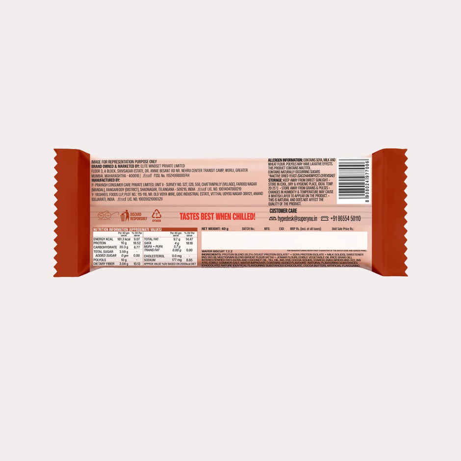 SuperYou 10g Protein Wafer Bar - Chocolate (Made with Atta & Jowar. No Added Sugar. No Trans Fat.)