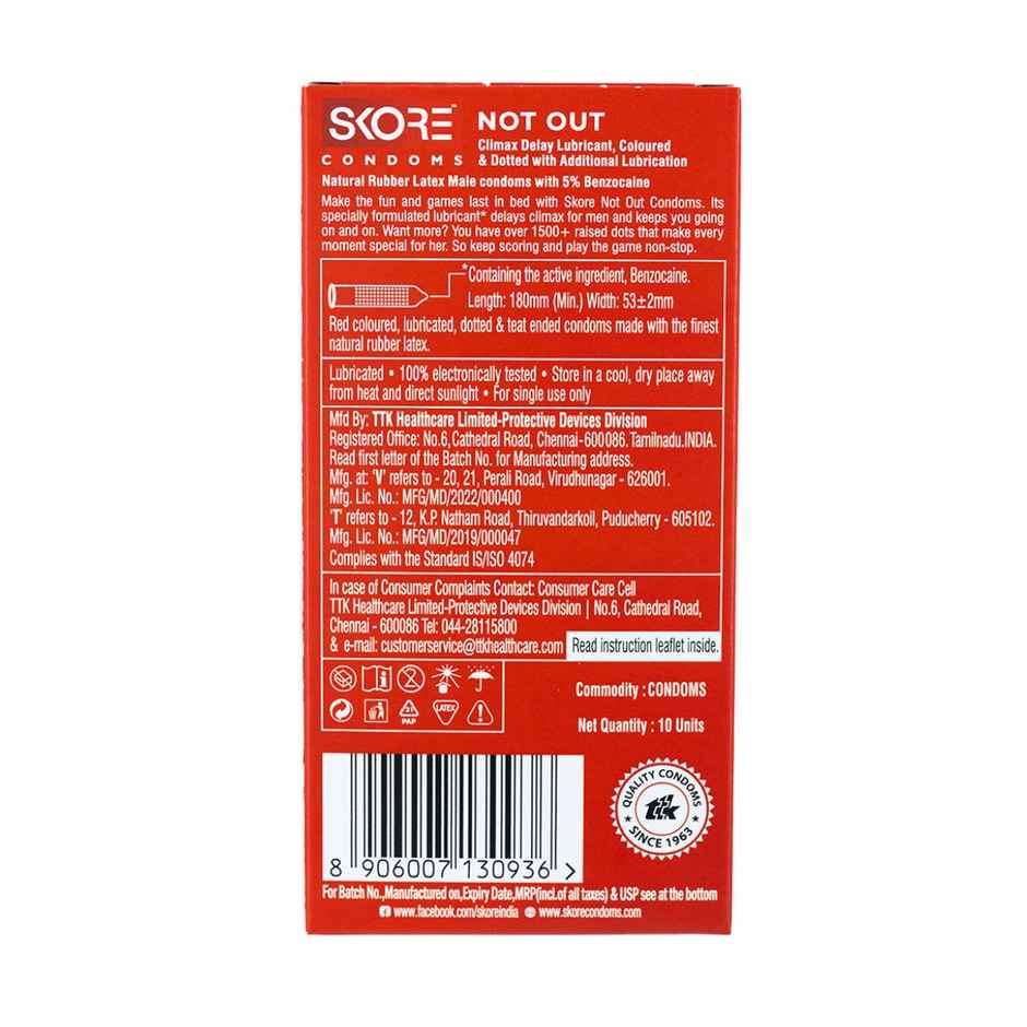 Skore Not Out Condoms - Climax Delay & Dotted