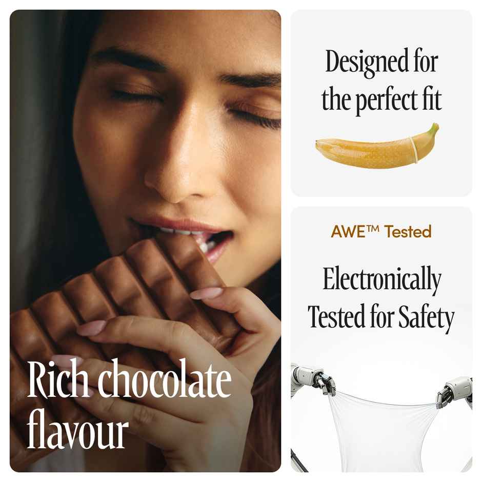 Bold Care Super Ultra Thin Chocolate Flavour Condoms | Only 60 Microns Thin | Electronically Tested