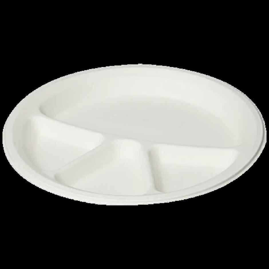 Round Plate | 4 Compartment | 11 inch | Naturepac Combo