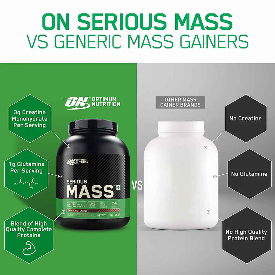 Optimum Nutrition Serious Mass Weight Gainer Powder High Protein & Calories Vegetarian Chocolate