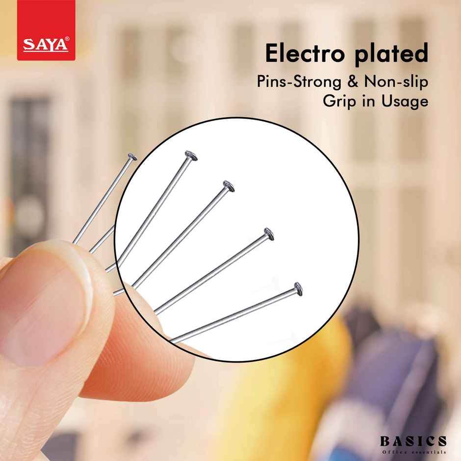 Saya Paper Pins 26mm | Metal All Pins for Notice Boards & Paper Holding | 50g Pack