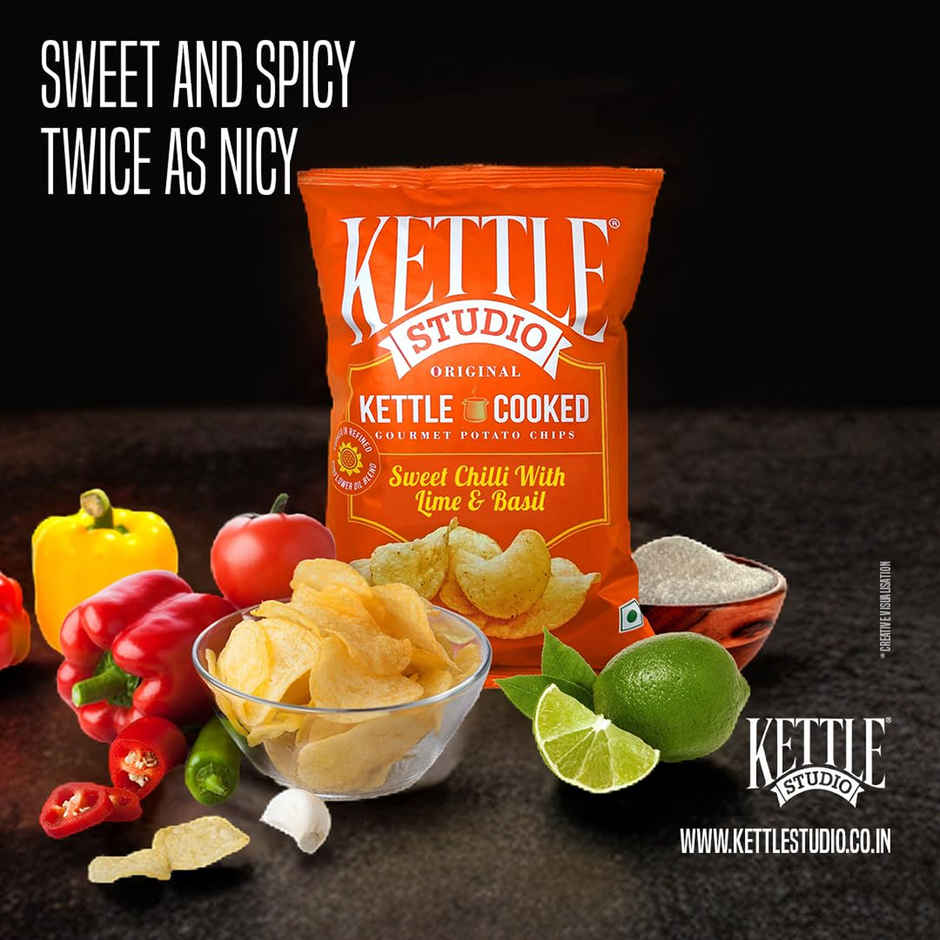 Kettle Studio Sweet Chilli With Lime & Basil Potato Chips