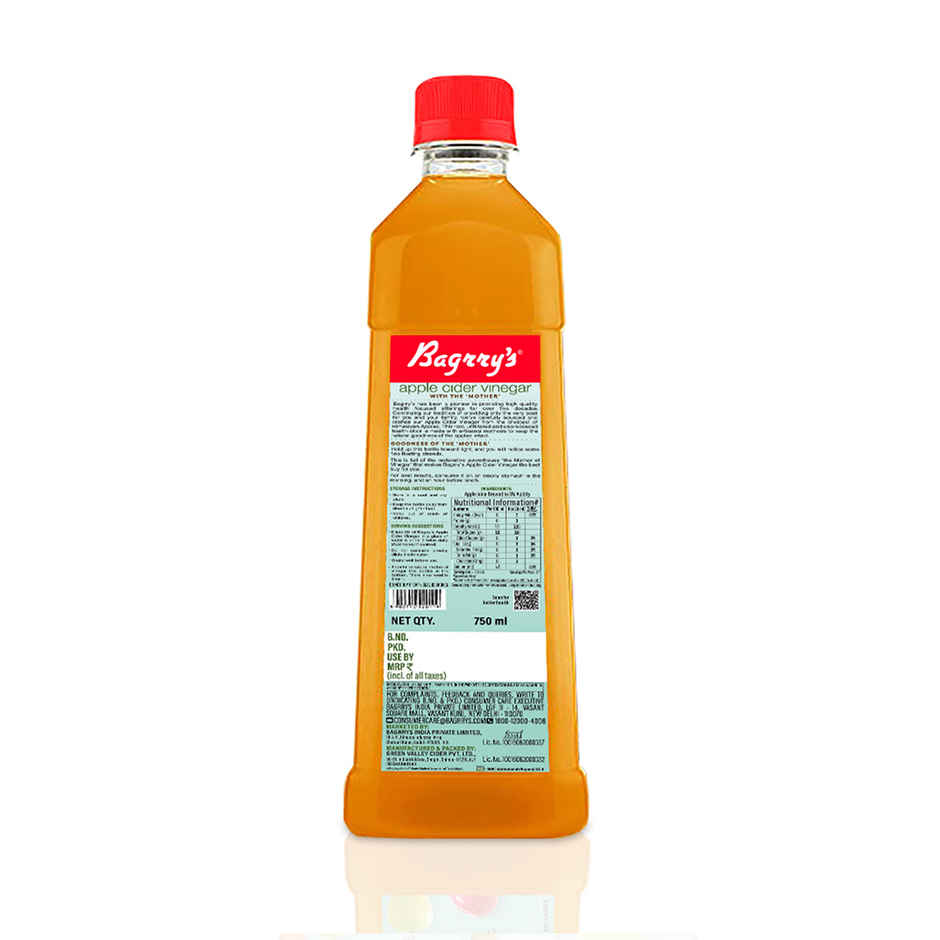 Bagrrys Apple Cider Vinegar with the Mother Certified Organic,Made with Himalayan Apples,Raw