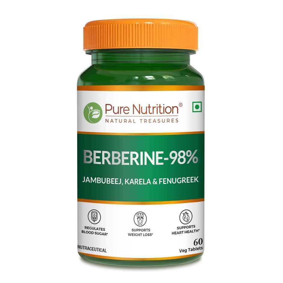 Pure Nutrition Berberine 98% | Blood Sugar & Metabolism Support | 60 Veg Tabs