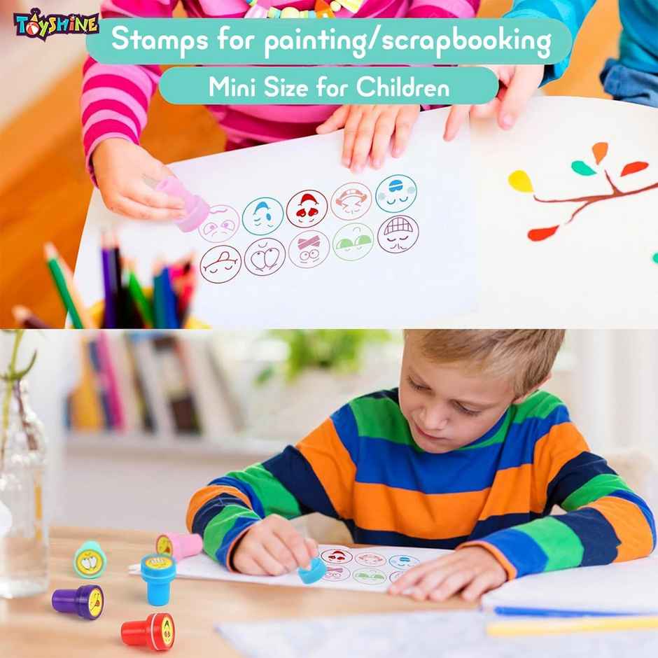 Toyshine DIY Cute Self-Ink Rubber Seal Stamps for Kids | Motivation and Reward Theme