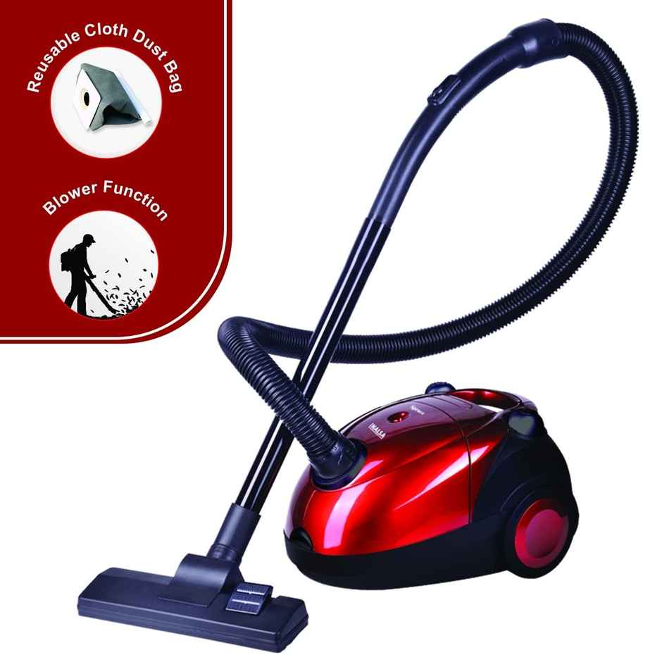 Inalsa Spruce 1200W Vacuum Cleaner | Blower Function | Reusable Cloth Dust Bag | 2 L Capacity | Red, Black