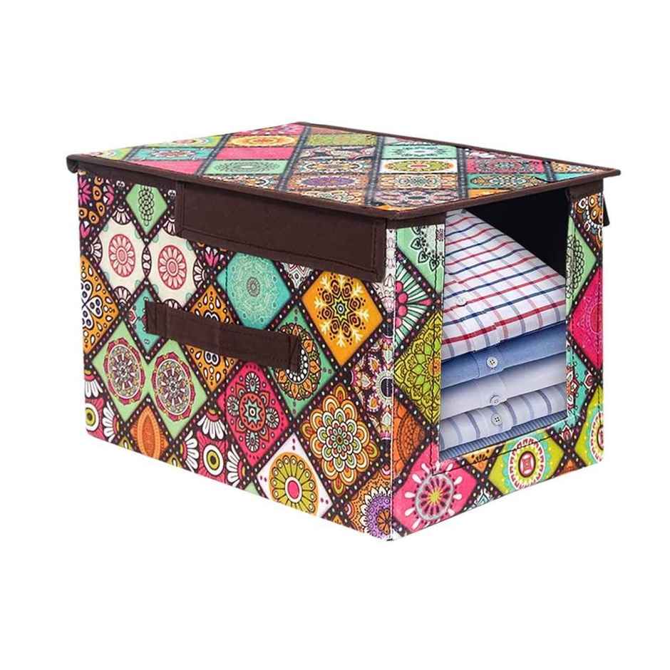 PrettyKrafts Shirt Stacker | Closet Organizer with Lid for Shirts & Wardrobe Storage - Multi Checks