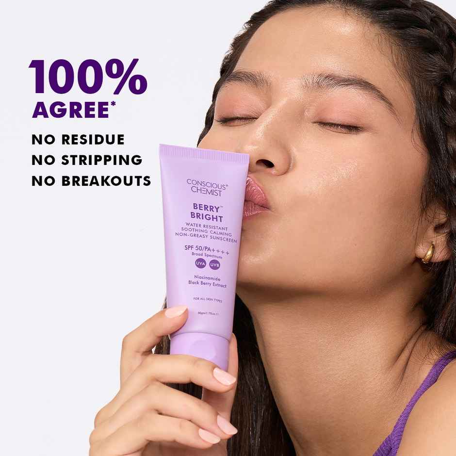 Conscious Chemist Berry Bright Water Resistant Non-Greasy Sunscreen SPF 50 PA++++