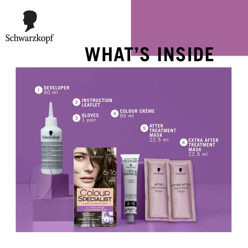 Schwarzkopf Colour Specialist Permanent Hair Colour 6-16 Cool Dark Blonde