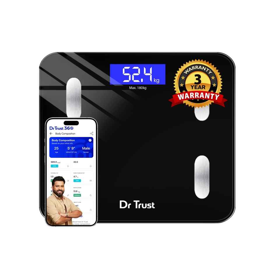 Dr Trust 509 Bluetooth USB Rechargeable Digital Smart Weight Machine With Body Fat Analyzer